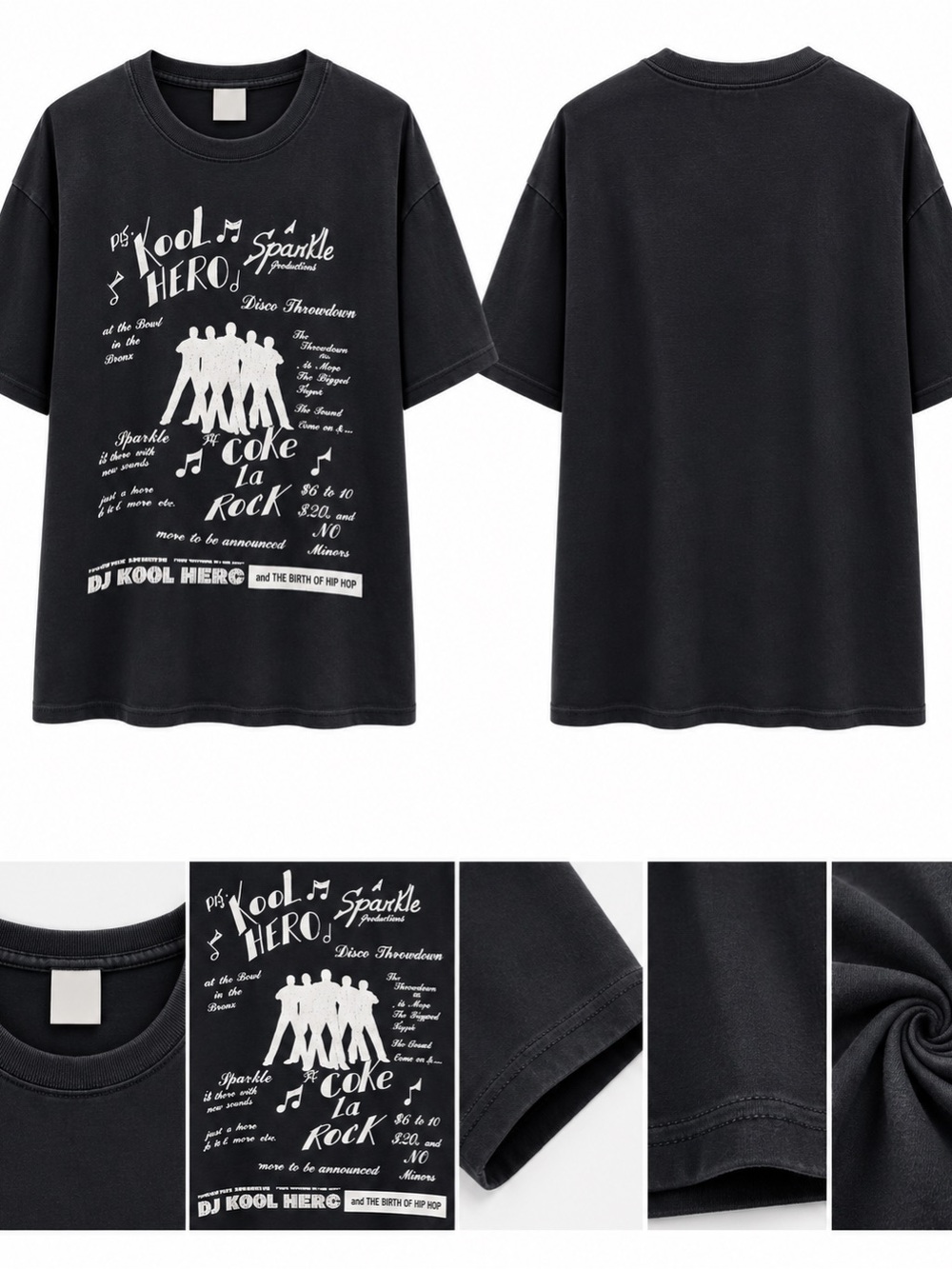 Black Graphic Short Sleeve Men’s Tee with White Print
